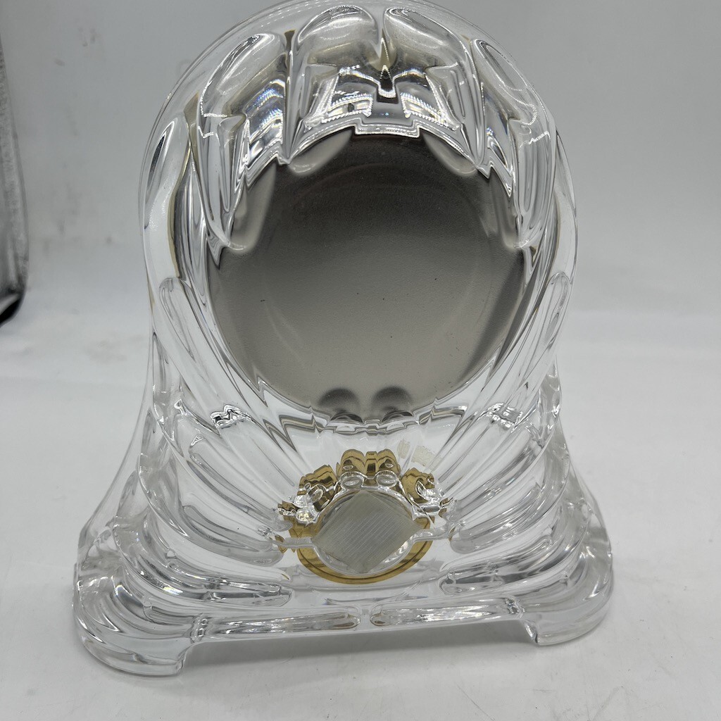 HOYA ホヤガラス 動作品 置き時計 クリスタルガラス 水晶時計 温度計付き YY0132-77の画像4