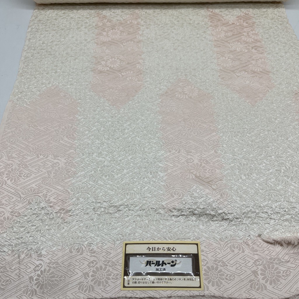 新品 未使用 反物 生地 3点 シルク 絞り しぼり 御長襦袢地 STYLE CHIC 絹100% まとめて 13.5m 和服 和装 生地 着物 リメイク 畠YY0132-78_画像5