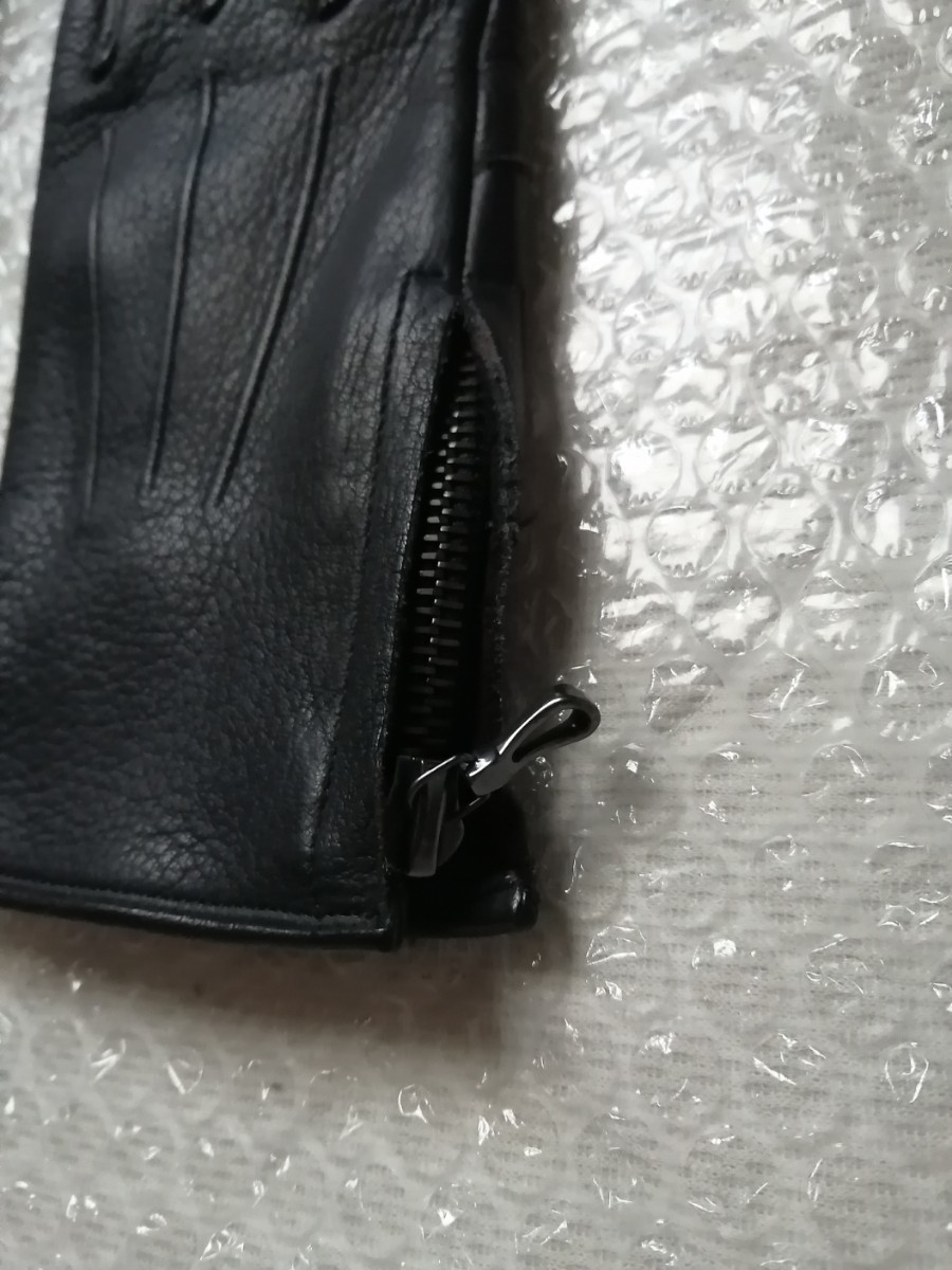 SHELLAC　シェラック　手袋　革手袋　 レザーグローブ　ディアスキン　鹿革　ブラック　未使用に近い　極美品！！_画像5