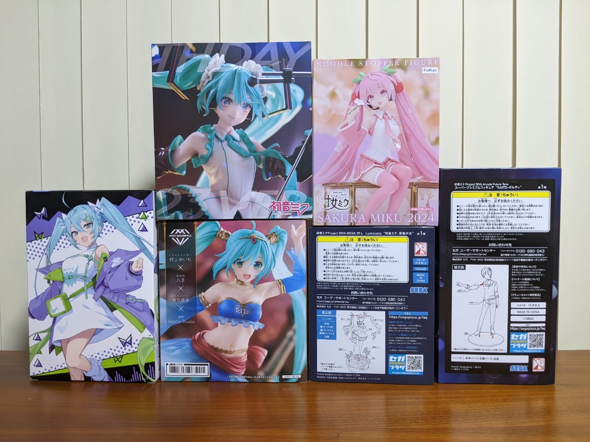 初音ミク フィギュア まとめ売り 6点セット 桜ミク2024 AMP+ Birthday 2023ver. アラビアン ver. SPM KAITO−ギルティ 深海少女 他6点_画像2