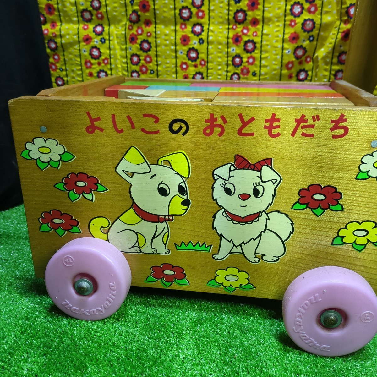 472 昭和レトロ レトロおもちゃ 手押し車 積み木 木のおもちゃ 472 昭和レトロ レトロおもちゃ 手押し車 積み木 木のおもちゃ