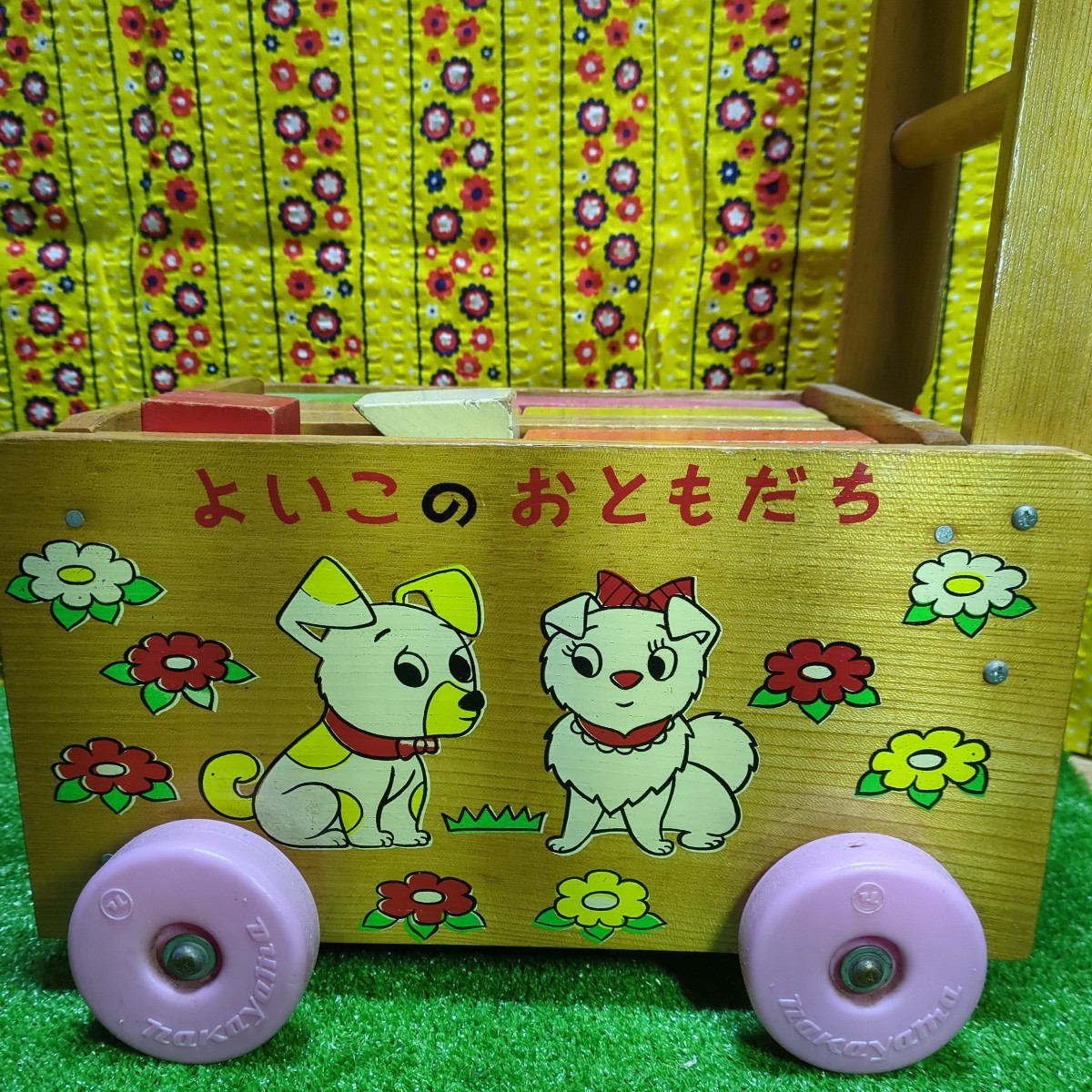 472 昭和レトロ レトロおもちゃ 手押し車 積み木 木のおもちゃ 472 昭和レトロ レトロおもちゃ 手押し車 積み木 木のおもちゃ