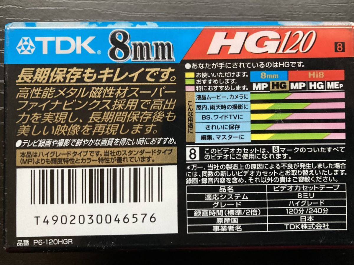 *TDK 8mm HG120 videotape / high grade type * unused goods 