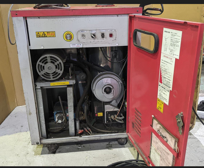 ■BA6638 中古 洲本整備機製作所 高圧温水洗浄機 COM-3鳴門シリーズ 三相200V 取説付き 自動車整備_画像9