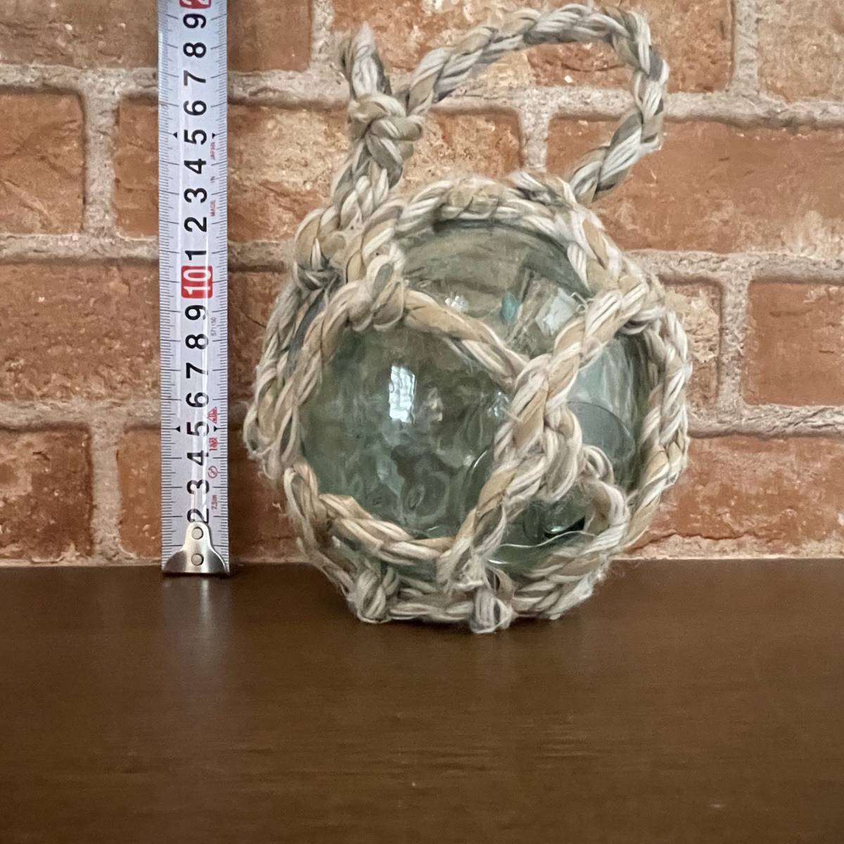 小樽のガラス浮き玉（直径11cm 保護太あみ縄付き 2個セット）№301_画像3