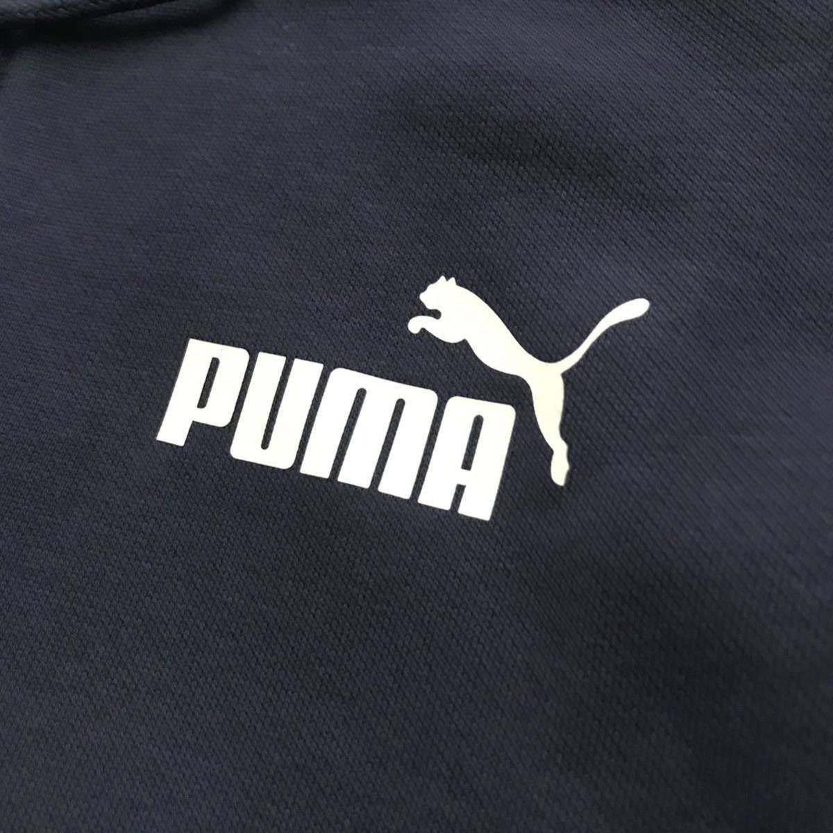 ◎037新品【メンズXL】紺白 プーマ スウェット ゴルフにオススメ パーカー アップ ジャージ 裏起毛 PUMA POWER キャット スポーツウェア_画像6