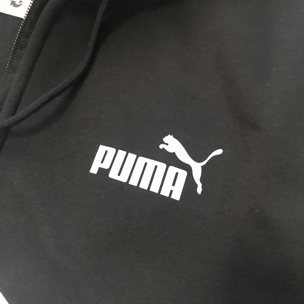 ◎023新品【メンズL】黒白 プーマ スウェット ゴルフにオススメ パーカー アップ ジャージ 裏起毛 PUMA POWER キャット スポーツウェア_画像5