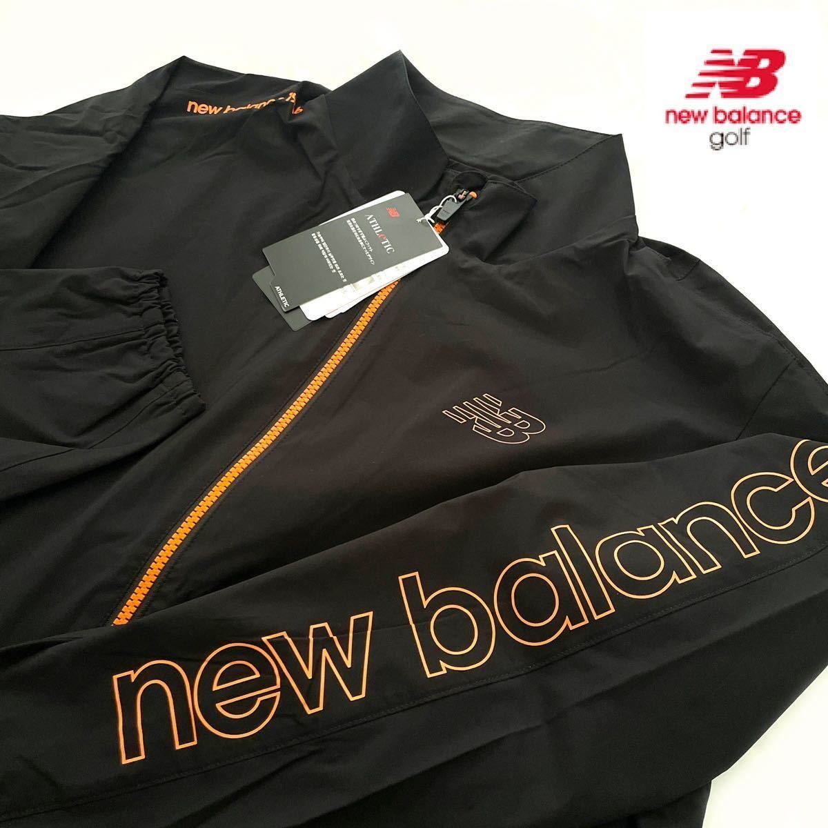 新品【メンズ4/M】黒 ニューバランス（new balance）ゴルフウェア ストレッチ サーモトロン 軽量 撥水 保温 フルジップ ウィンドブルゾン_画像1