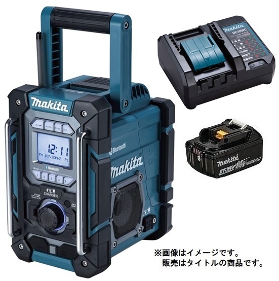 マキタ 充電機能付ラジオ MR300(青)+バッテリBL1830B+充電器DC18WC付 AC100V/10.8V/14.4V/18V対応 makita オリジナルセット品_画像1