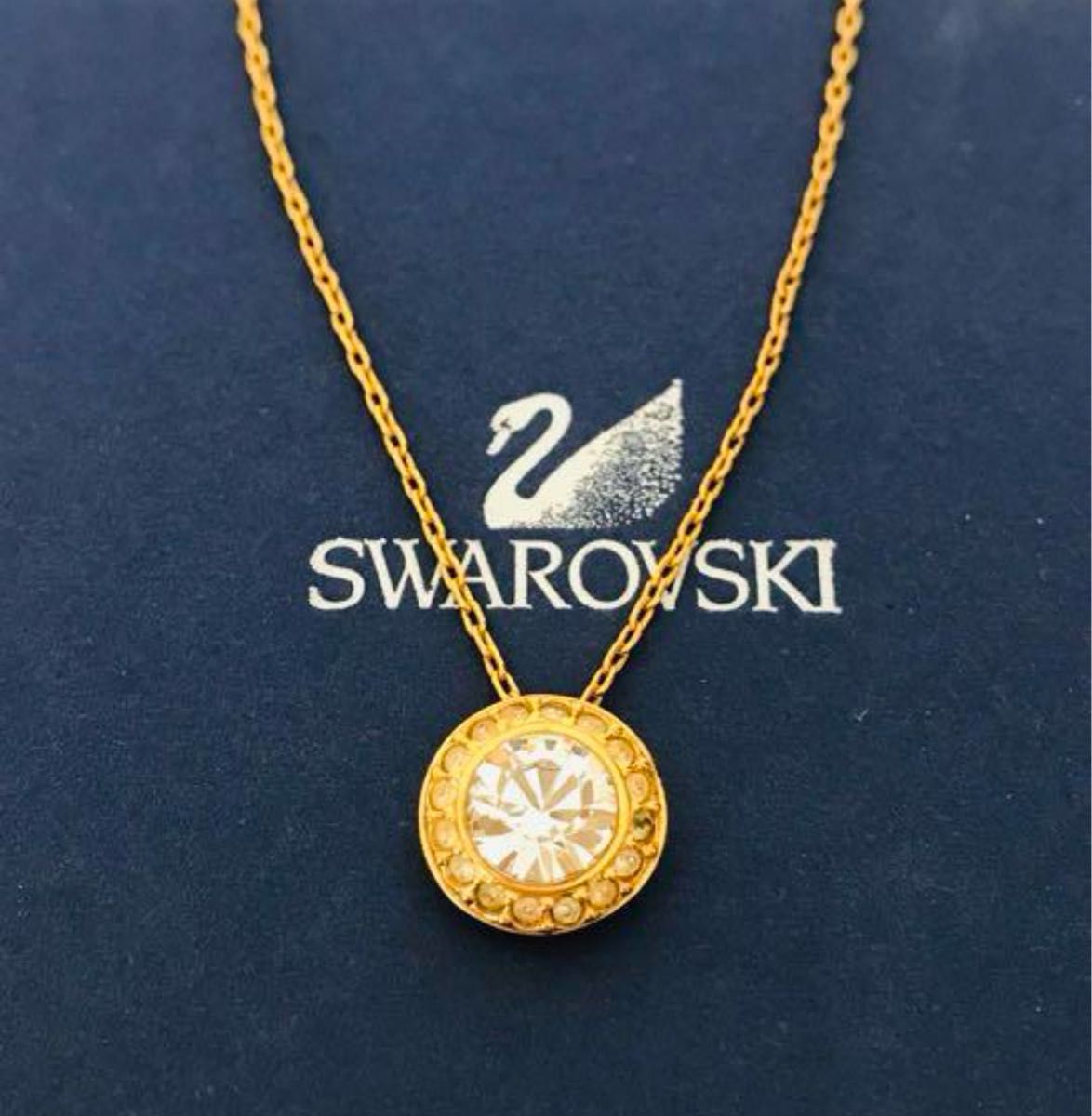 ★美品★スワロフスキー SWAROVSKI ゴールドネックレス ラインストーン