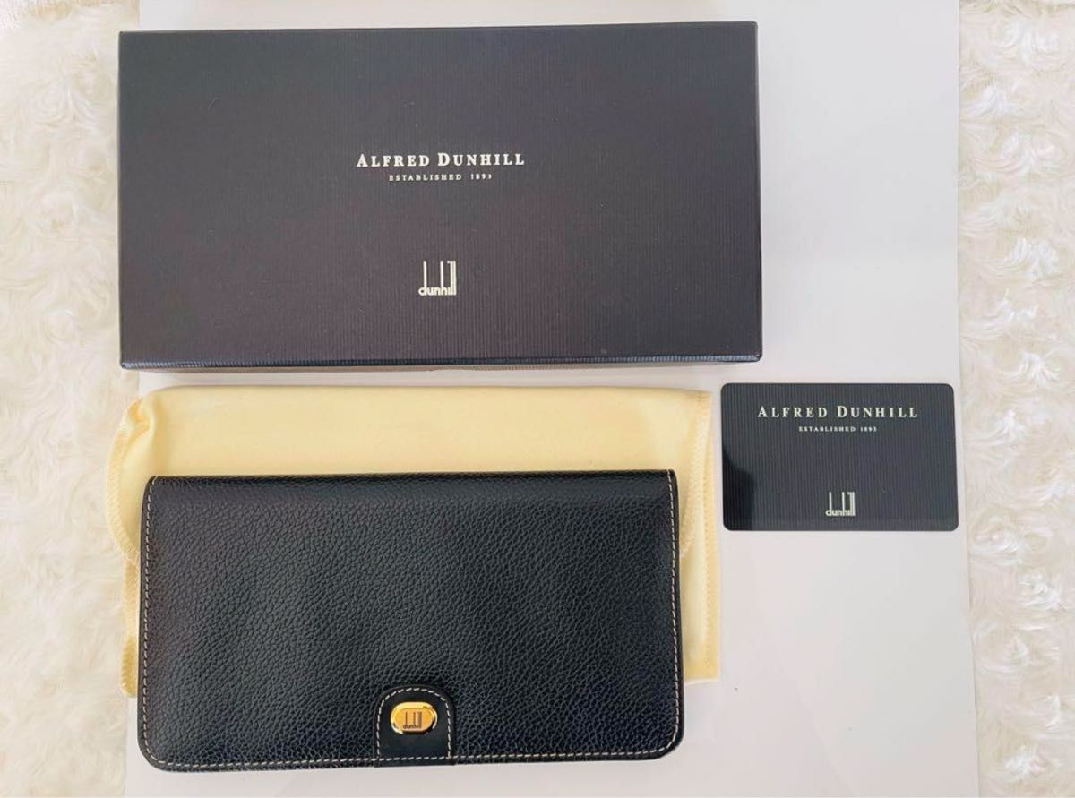 ★新品未使用★ダンヒル dunhill 二つ折り長財布 札入れ レザー黒