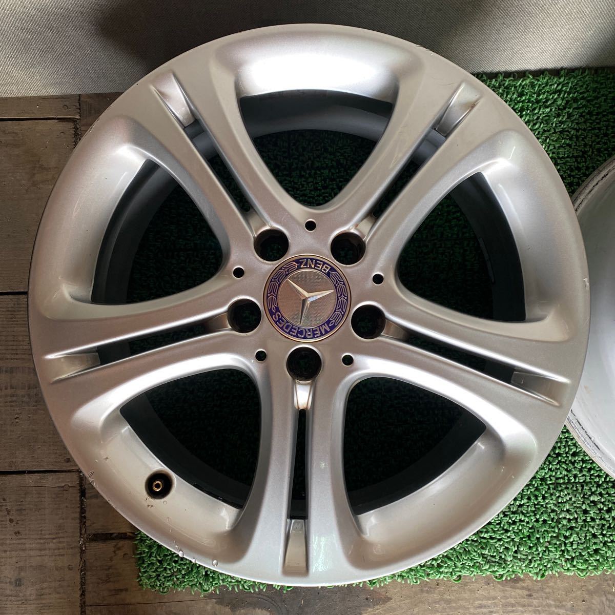 ベンツ純正ホイール 17インチ 17×7.5J OFF:+52.5 PCD;112-5H ハブ径;約66mm 傷あり、剥がれあり、錆びあり 4本 の画像5