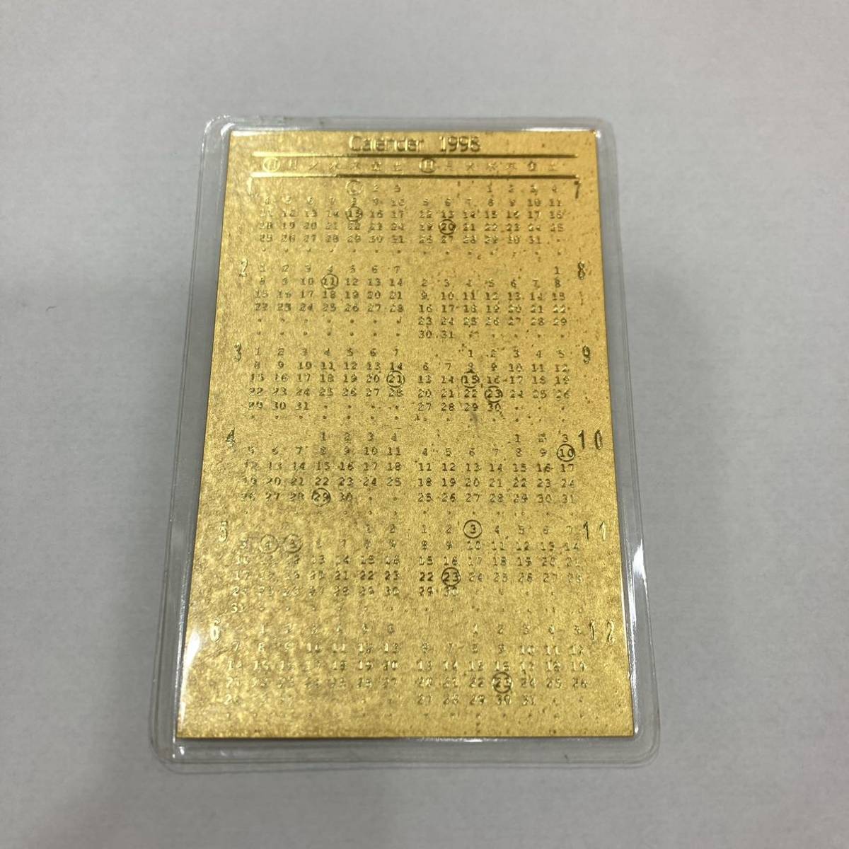 TA★1円～ 保管品 純金カレンダー カード 1998年 開運七福神宝船 総重量3.6g_画像2