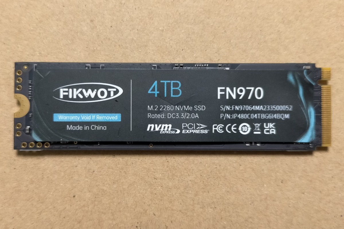 Flkwot FN970 高速PCIe4.0 M.2 NVMe 2280 サイズ SSD 4TB 1枚_画像1