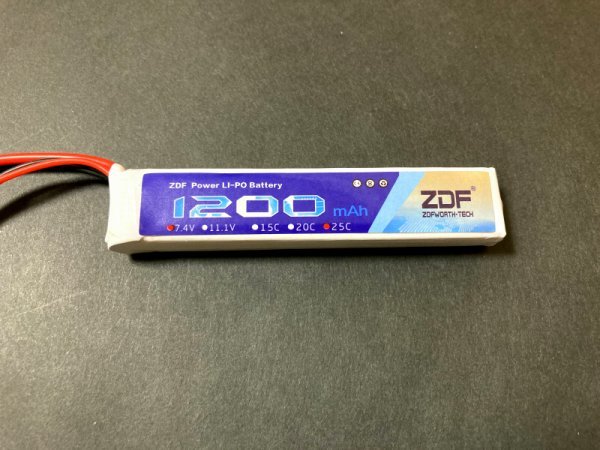 電動ガン用◆ ZDF 1200mAh 2セル 7.4V 25C-50C リポバッテリー ミニタミヤ_画像2