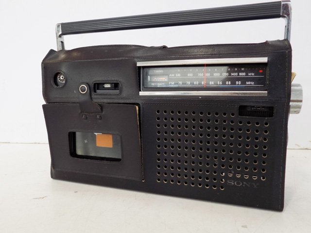 【昭和レトロ/当時物】SONY ラジオカセットレコーダー/ CF-1500/電池にて動作確認/電源コード無し カバー付きの画像3