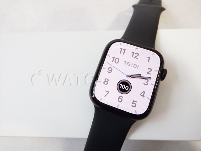 美品 Apple/アップル◆Apple watch/MKJP3J/A◆SERIES 7 45mm ミッドナイトアルミニウムケース ミッドナイトスポーツバンド
