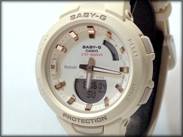 美品/稼働品 CASIO/カシオ◆Baby-G DIGITAL BSA-B100-7AJF◆レディース 腕時計 クォーツ デジアナ ライトベージュ_画像1