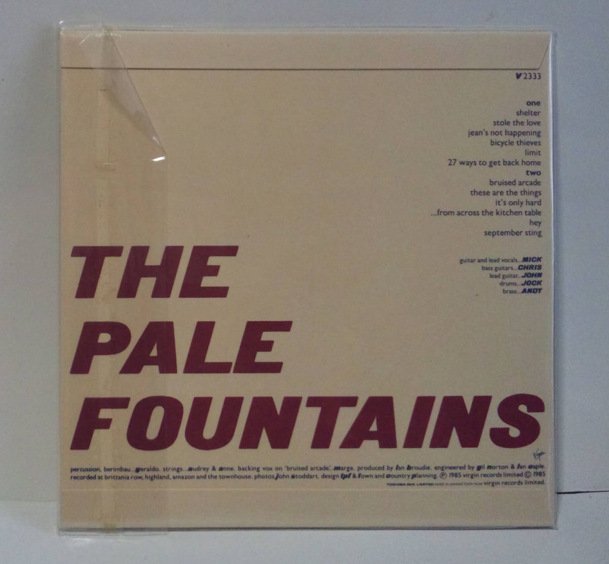 [2006年リマスター/紙ジャケット][ネオアコ/ギターポップ名盤] ペイル・ファウンテンズ Pale Fountains From Across The Kitchen Table_画像2