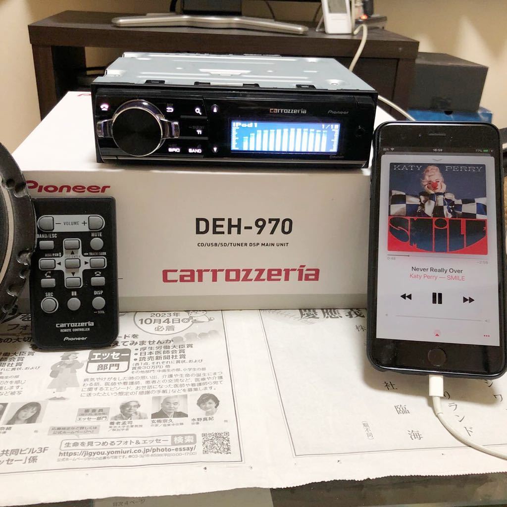 ★carrozzeria/カロッツェリア/パイオニア/CDプレーヤー/DEH-970/CD/Bluetooth/USB/ipod/TUNER/ブルートゥース/ハンズフリー/動作確認済★_画像5