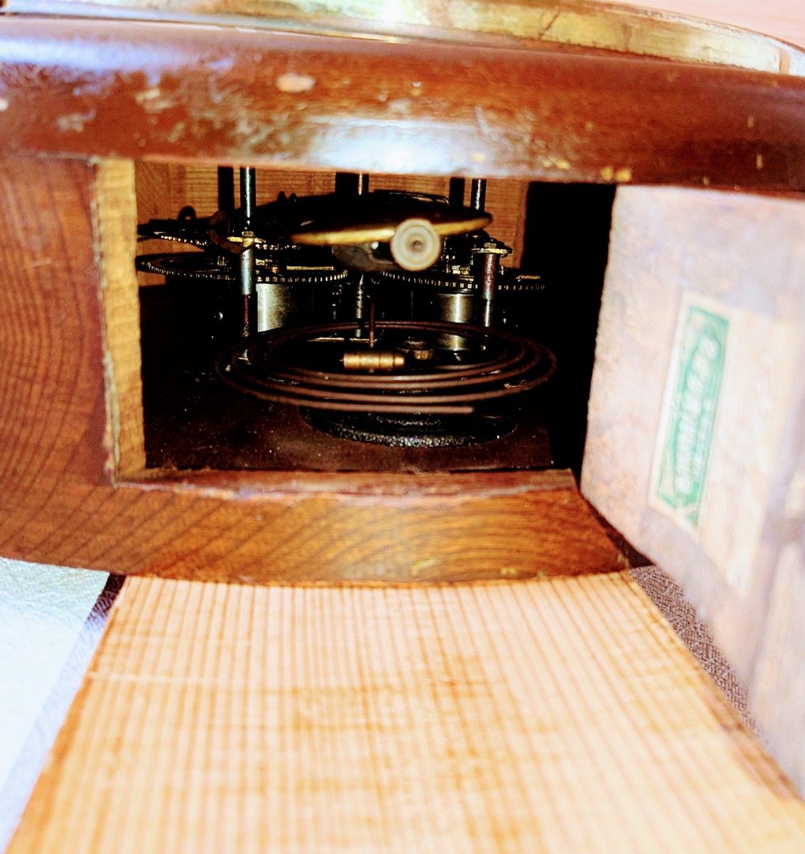 完動品〉愛知時計 欅造りグレシャム丸型ゼンマイ振り子掛時計 完動品〉愛知時計 欅造りグレシャム丸型ゼンマイ振り子掛時計