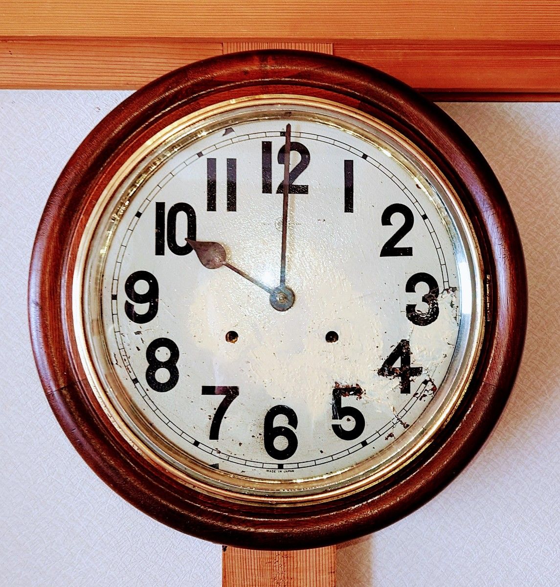 完動品〉愛知時計 欅造りグレシャム丸型ゼンマイ振り子掛時計 完動品〉愛知時計 欅造りグレシャム丸型ゼンマイ振り子掛時計