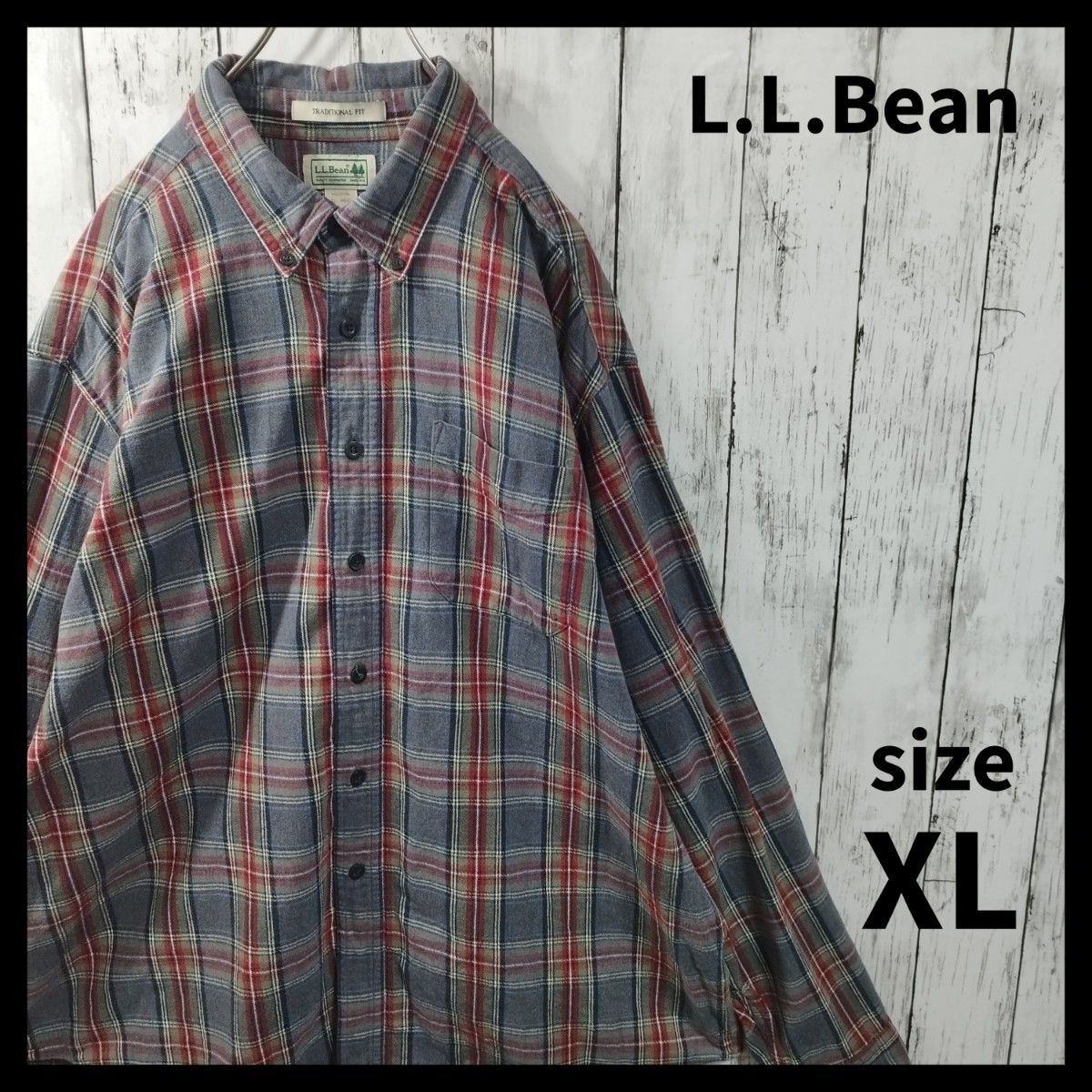 【L.L.Bean】Plaid Flannel Shirt　D289