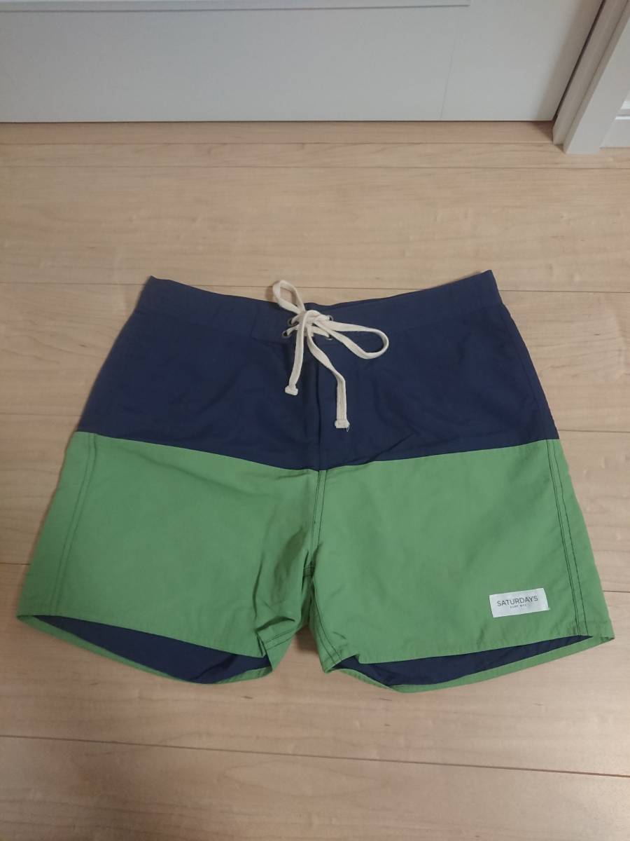 очень красивый товар * редкий * Sata te-z Surf темно-синий × зеленый спортивные шорты купальный костюм размер 28
