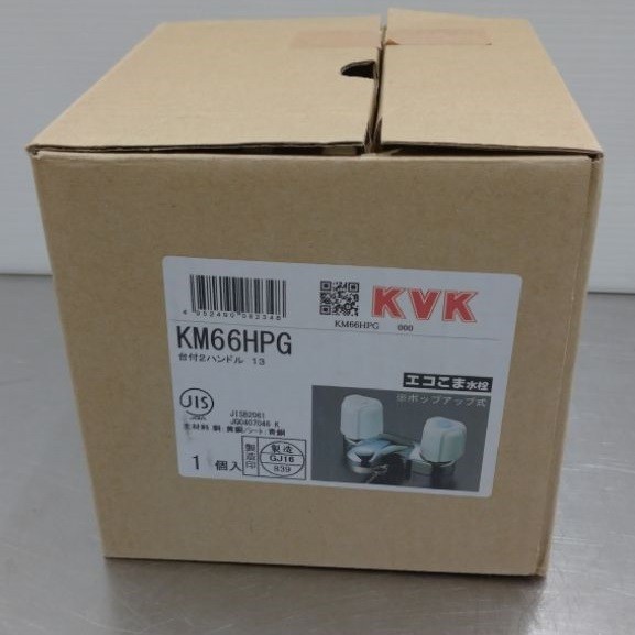 未使用品 ＫＶＫ 洗面用台付き２ハンドル混合栓 KM66HPG囗T巛_画像7