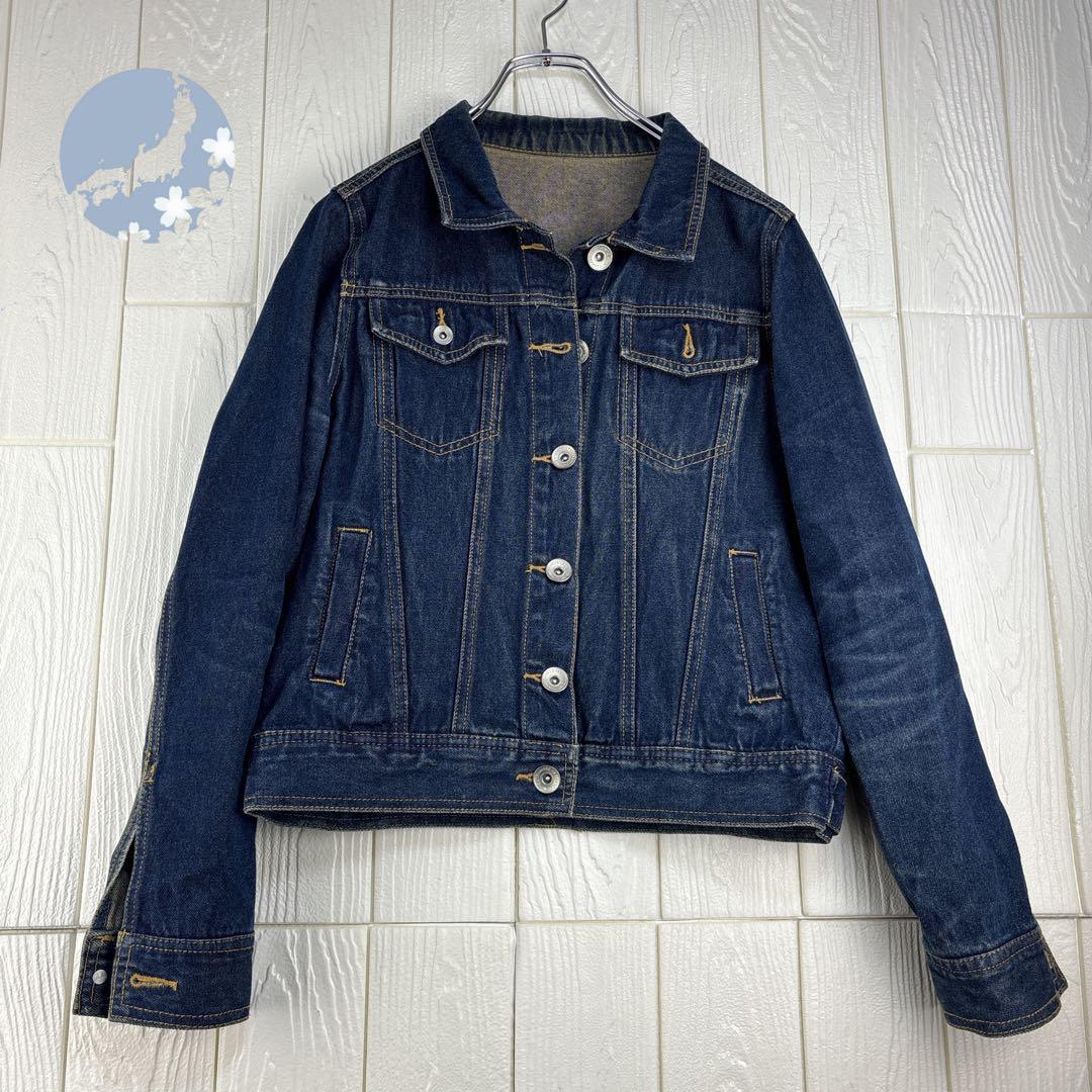 美品】Gジャン デニムジャケット 濃いインディゴブルー サイズ38 美品】Gジャン デニムジャケット 濃いインディゴブルー サイズ38