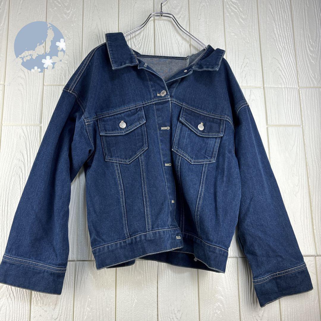 美品】Gジャン デニムジャケット バックデザイン インディゴ 美品】Gジャン デニムジャケット バックデザイン インディゴ