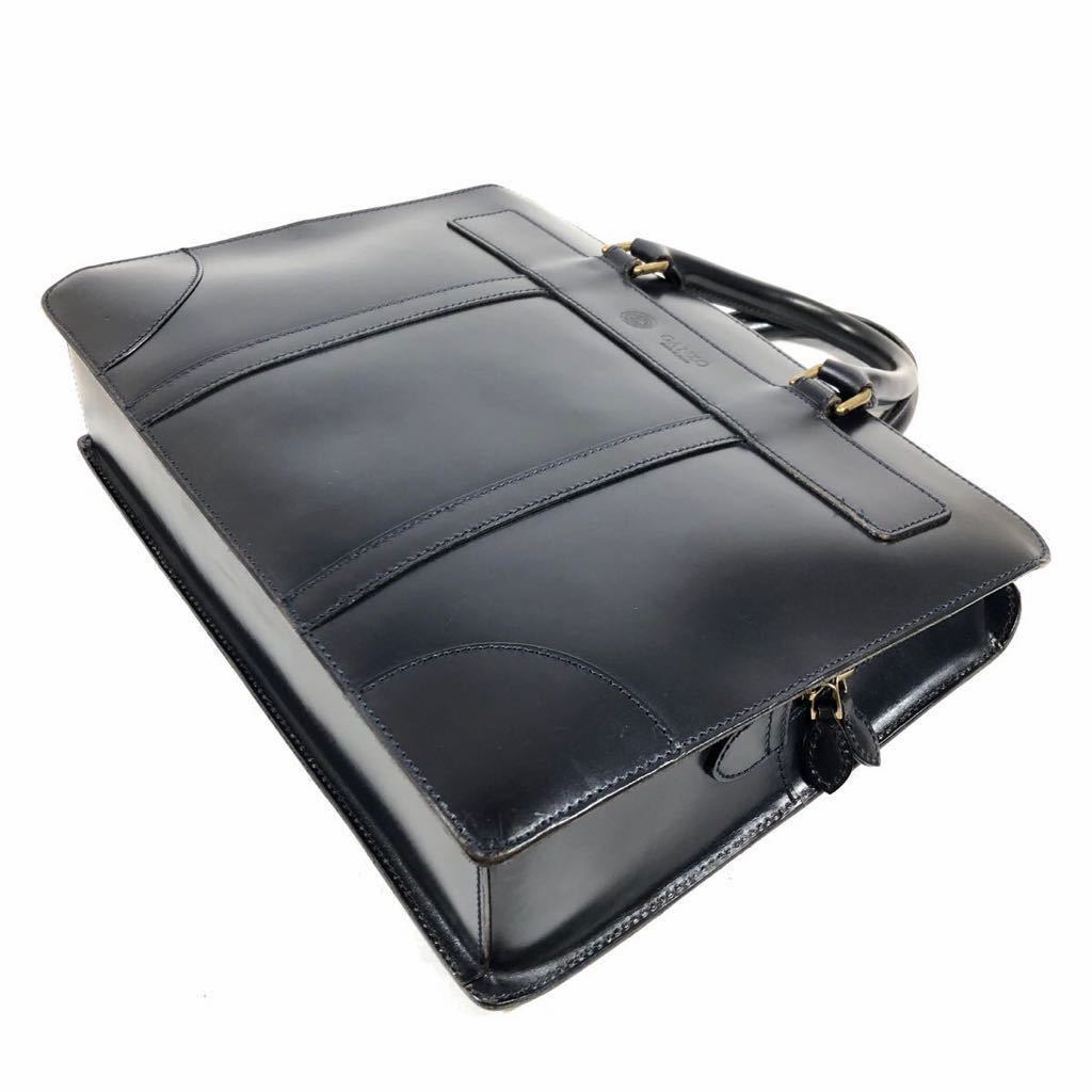 [ gun zo] genuine article GANZO business bag b ride ru38cm briefcase attache case navy original leather for man men's made in Japan storage bag attaching 
