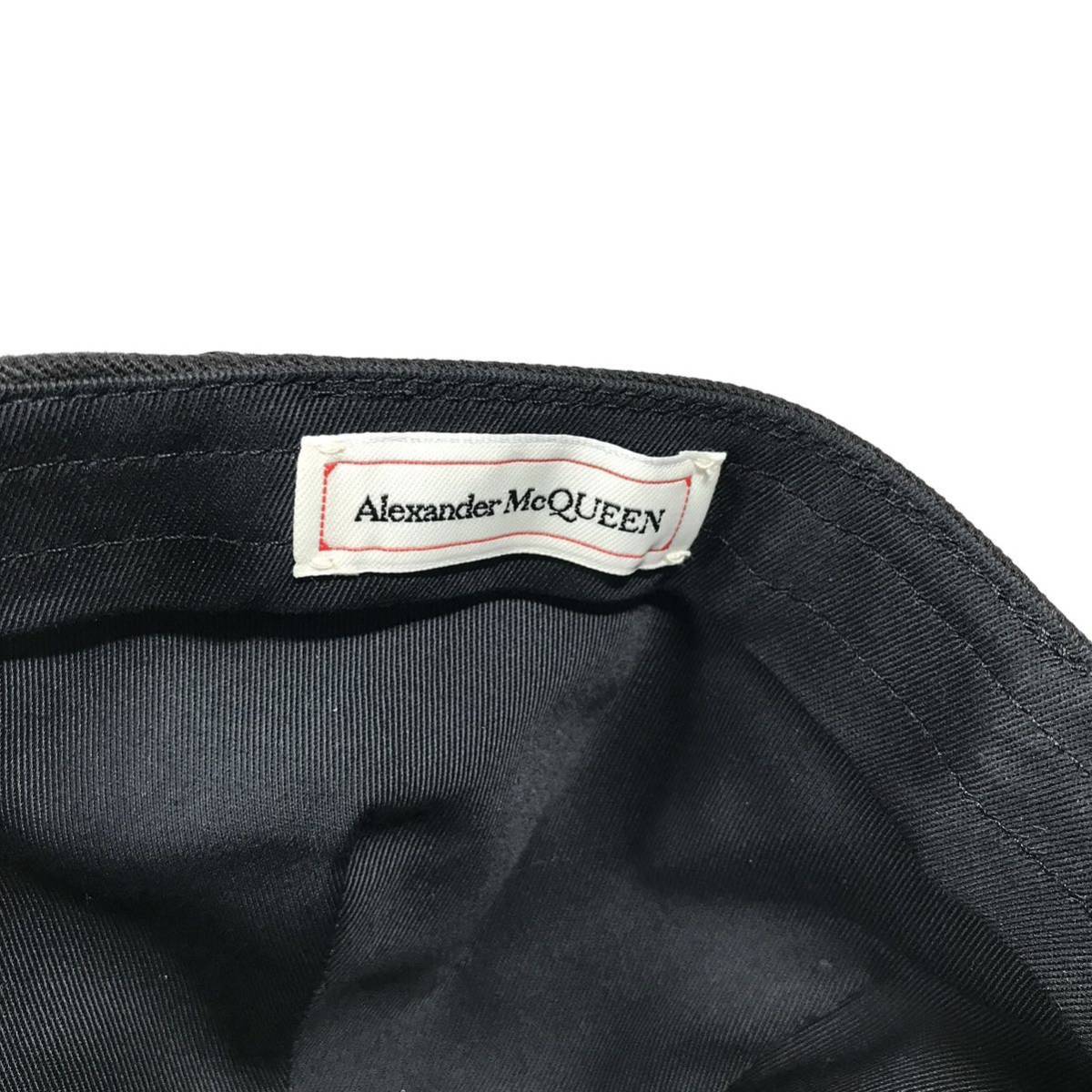 [ Alexander McQueen ] genuine article Alexander McQUEEN Baseball cap black Logo size M/58 cotton hat men's lady's made in Italy 