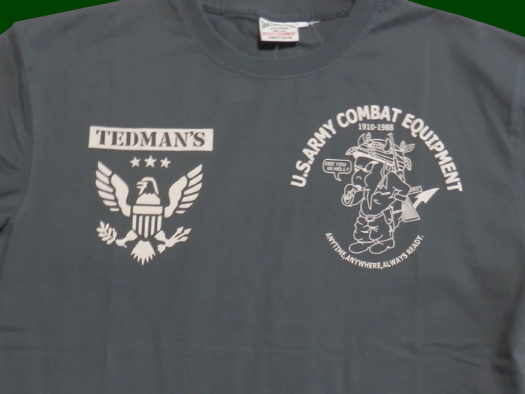 テッドマン／TEDMAN／Lサイズ／半袖Ｔシャツ／TDSS-564／ネイビー／エフ商会／新品／送料無料／アメカジ／ミリタリー／U.S.ARMY_画像3