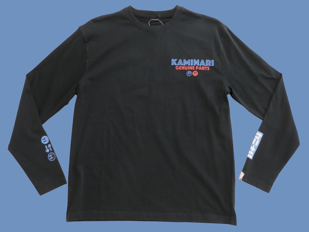 カミナリ／KAMINARI／XLサイズ／長袖Ｔシャツ／KMLT-220／ブラック／エフ商会／新品／送料無料／旧車／オイルクーラー／サーモスタット_画像2