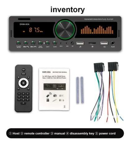 マルチメディア プレイヤー カーオーディオ FMラジオ Bluetooth 1DIN AUX/MP3/USB/SD対応 ★53_画像4