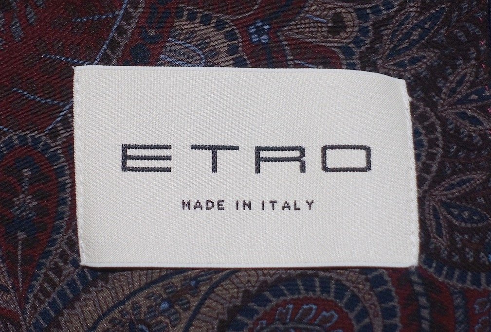 20AW 極美品 ETRO エトロ クリスタルボタン使用 シャドーペイズリー柄 ウールレーヨンジャージー テーラードジャケット ネイビー メンズ 48_画像4