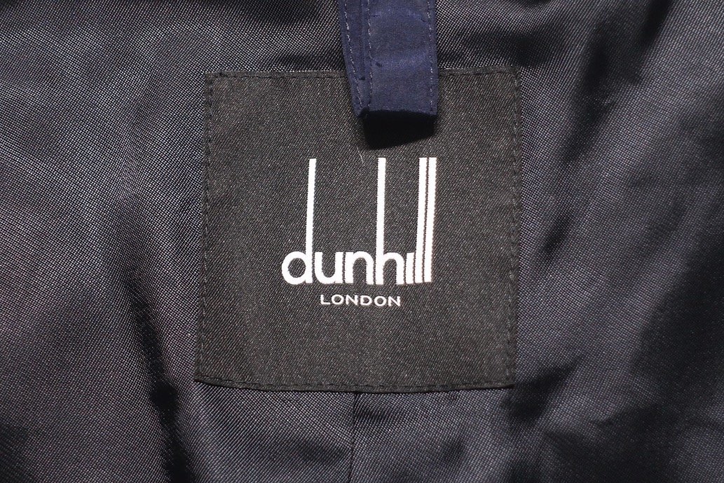 美品 dunhill ダンヒル ナイロン パファー テーラードジャケット ブルゾン ダークネイビー 軽量 中綿 メンズ OMS アウター ブレザーの画像2