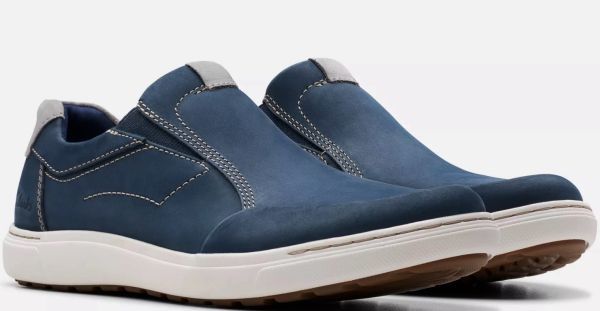 送料無料 Clarks 24cm ネイビー プレーン 軽量 スニーカー ローファー スリッポン ビジネス レザー シューズ ブーツ スーツ JJJ268