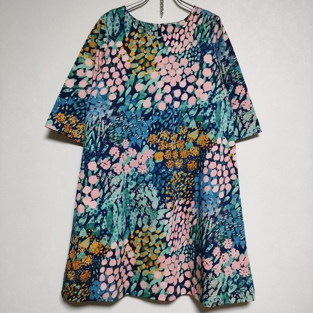 marimekko MILJA ベルト付き ドレス 36 総柄 ワンピース マルチカラー マリメッコ 4-0120M 224549