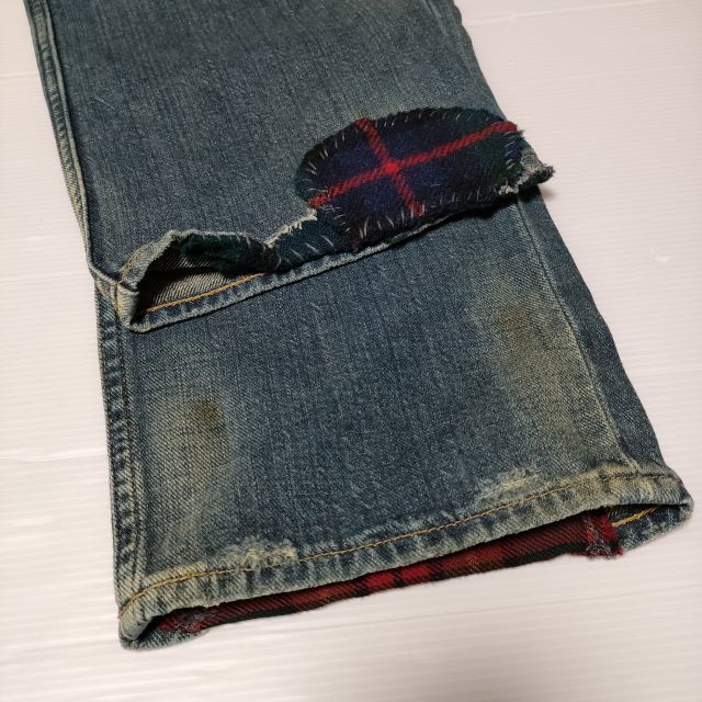 POLO RALPH LAUREN PATCHWORK DENIM パッチワーク 加工ジーンズ R66SD76 デニムパンツ ブルー ポロ・ラルフローレン 4-0210G F95200_画像6