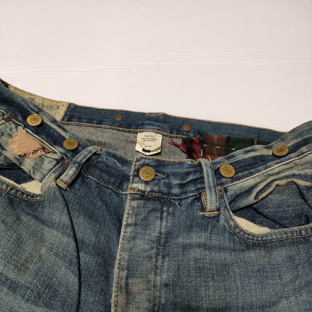 POLO RALPH LAUREN PATCHWORK DENIM パッチワーク 加工ジーンズ R66SD76 デニムパンツ ブルー ポロ・ラルフローレン 4-0210G F95200_画像3