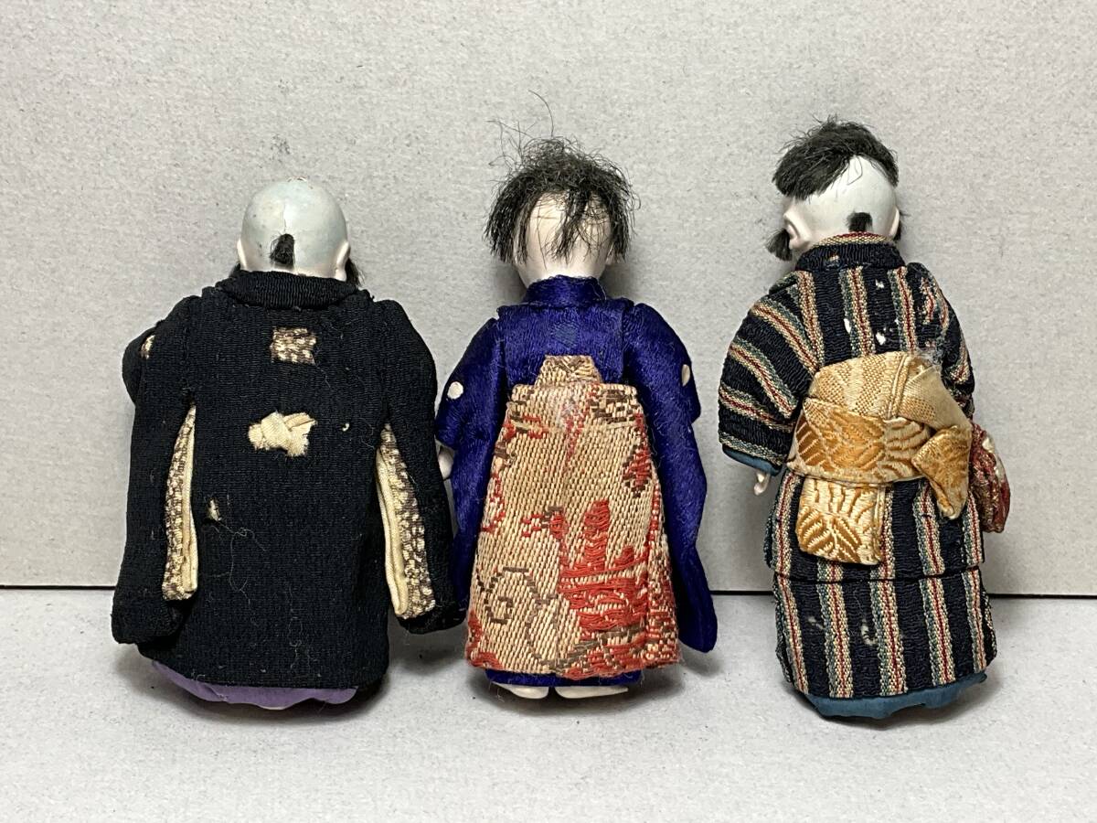 豆市松人形　袖人形　男の子　3個　/ 古玩具　豆人形　市松人形　小さな市松人形_画像3