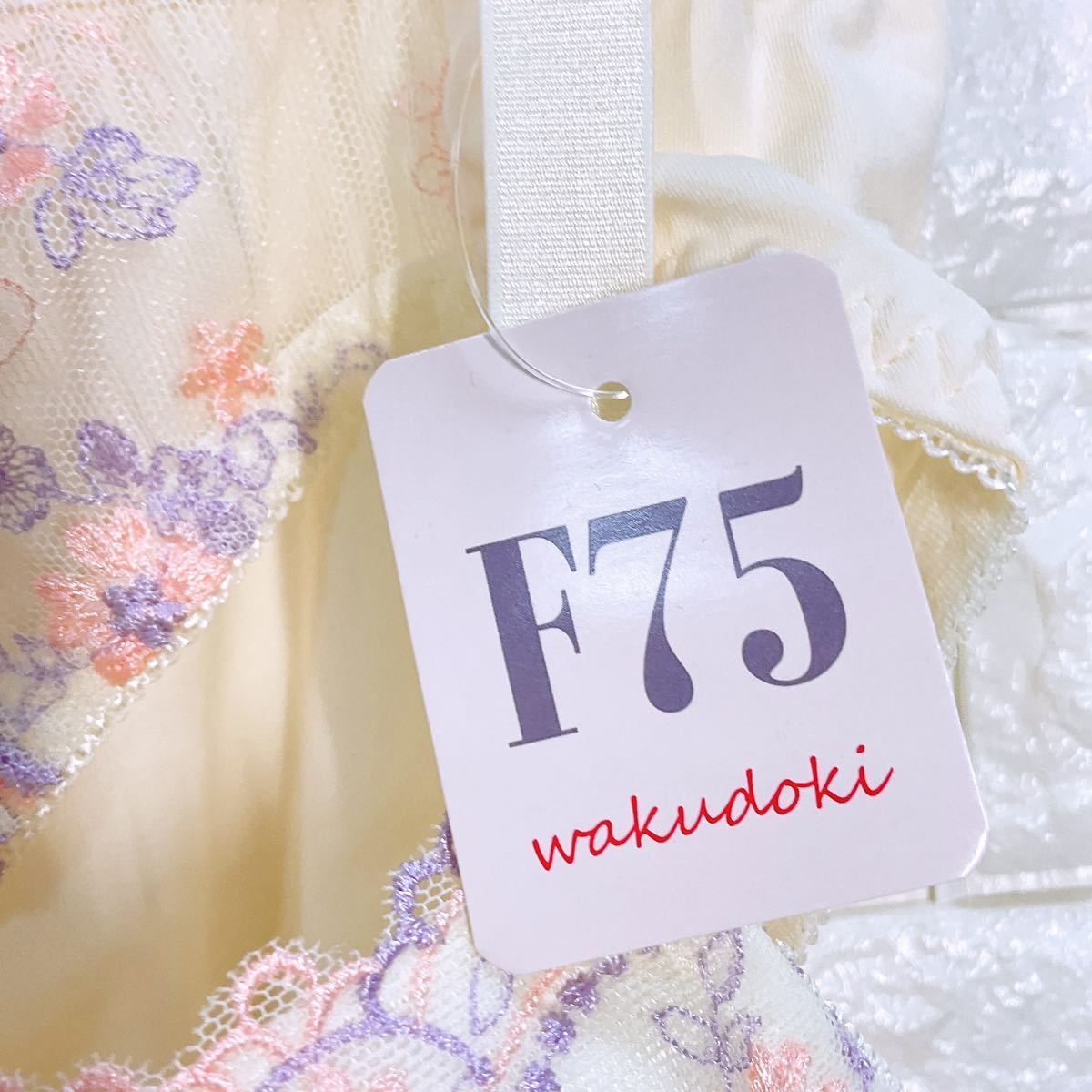 新品　花柄刺繍　ブラ＆ショーツセット　F75L_画像4