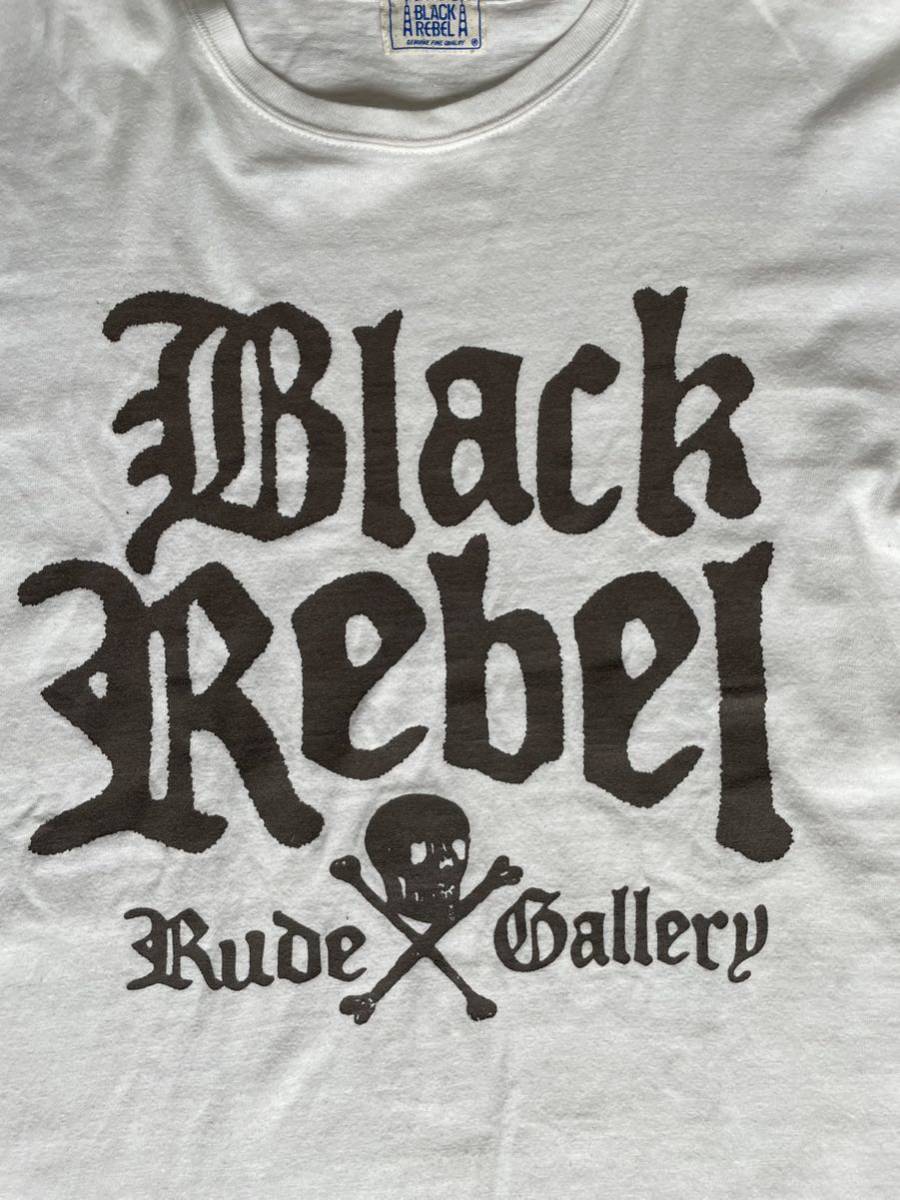【送料無料】RUDE GALLERY ルードギャラリーブラックレベル ロゴプリントTシャツ ブラックレーベル 白 サイズM_画像3