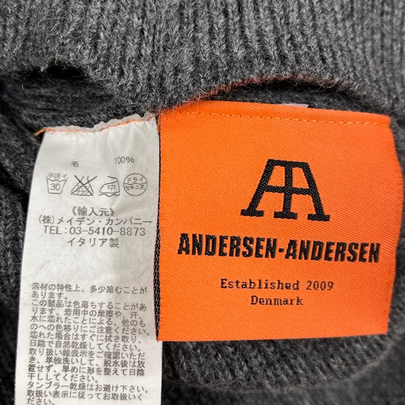 ANDERSEN ANDERSEN/アンデルセン アンデルセン/Turtle-neck Wool Knit Sweater/タートルネック ウールニットセーター/グレー/サムホール_画像8