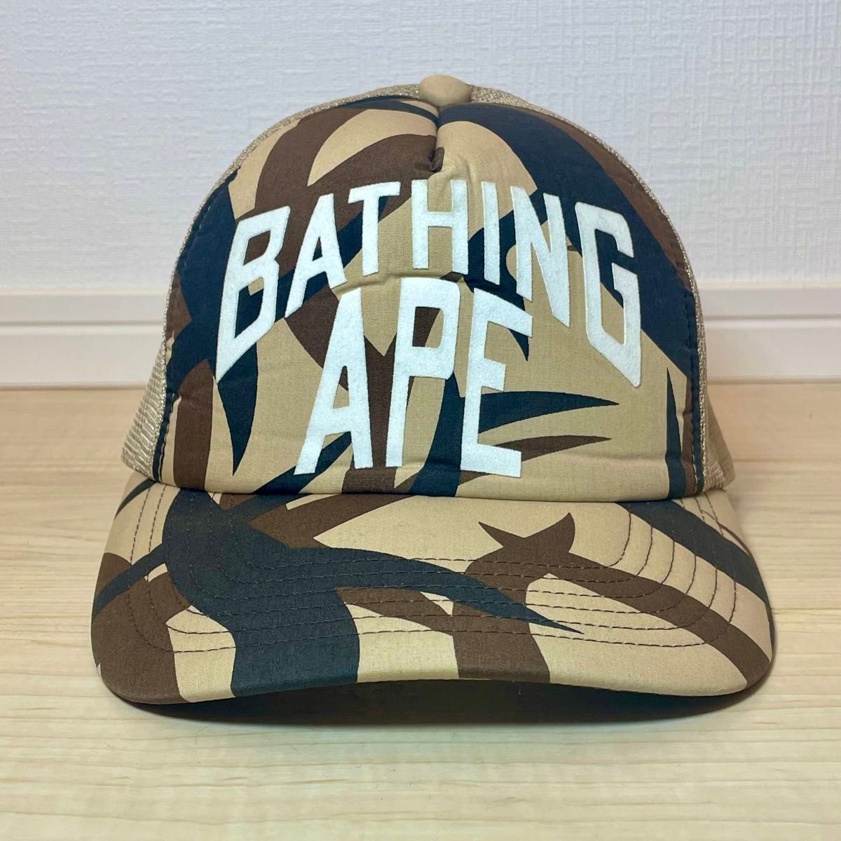 A BATHING APE トライバルカモ　メッシュキャップ　日本製　ビンテージ BAPE NIGO