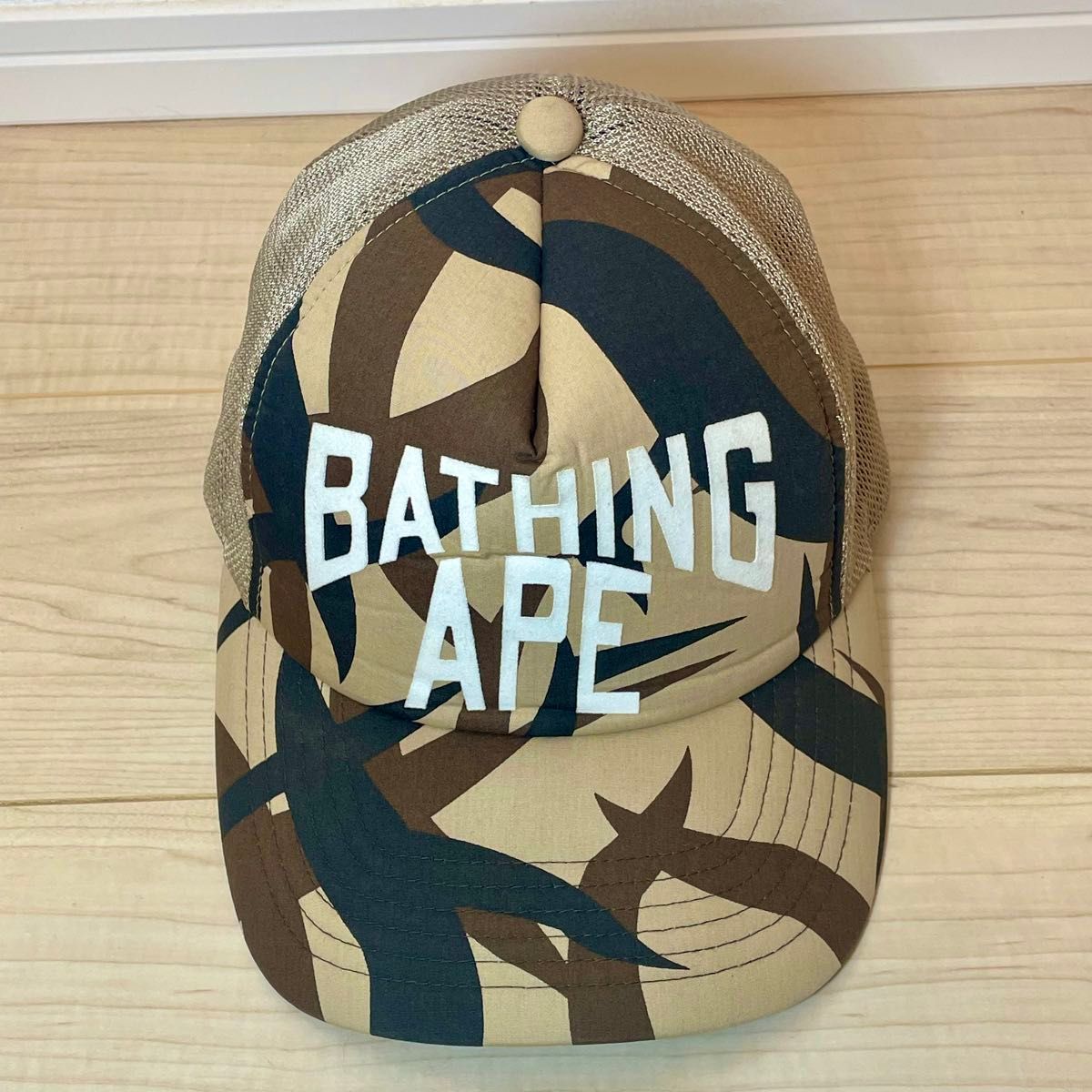 A BATHING APE トライバルカモ　メッシュキャップ　日本製　ビンテージ BAPE NIGO