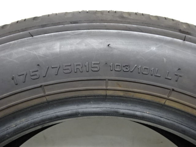 Y-063(送料無料/代引きOK)ランクE/D 中古 バリ溝 175/75R15 103/101L LT DUNLOP SP355 2020年 9分山 夏タイヤ 4本SET_画像9