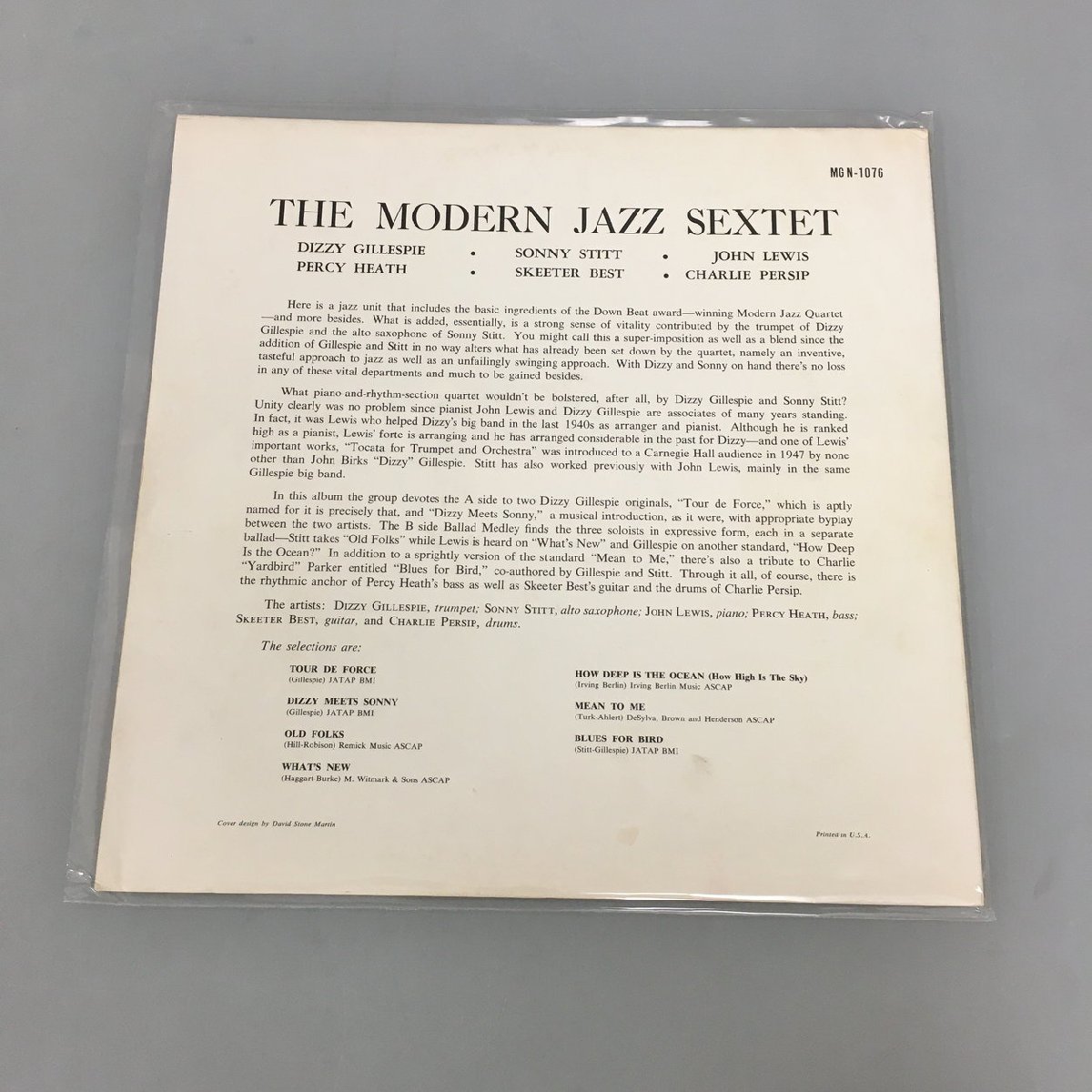 LPレコード the Modern Jazz Sextet NORGRAN Mgn1076 2401LBM075_画像2